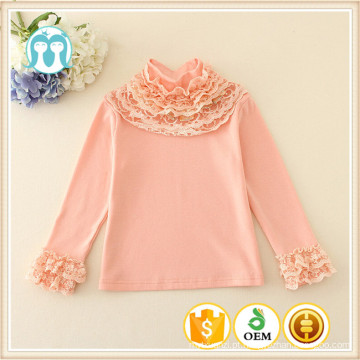 lindo bebê tops rosa laço pescoço projeto blusa criança menina roupas bebê inverno menina t-shirt criança roupas vendas